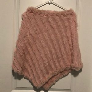 Real fur rabbit poncho. Worn once!!